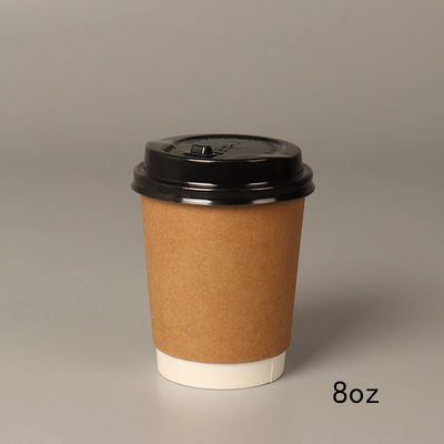 8oz 14oz 16oz μίας χρήσης φλυτζάνια καφέ εγγράφου καυτά/κρύα με το μαύρο καπάκι PP