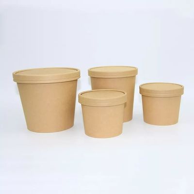 8oz μίας χρήσης κύπελλο και φλυτζάνι εγγράφου σούπας της Kraft εμπορευματοκιβωτίων γρήγορου φαγητού καφετιά καυτά