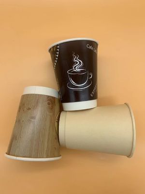 Εστιατορίων ενιαία PE 16oz καυτά και κρύα φλυτζάνια εγγράφου της Kraft ποτών βιοδιασπάσιμα