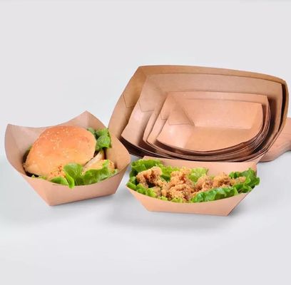 Greaseproof πρόχειρο φαγητό βαθμού τροφίμων που συσκευάζει τα μίας χρήσης εγγράφου δίσκων κύπελλα εγγράφου τροφίμων 7oz Kraft Eco φιλικά καφετιά