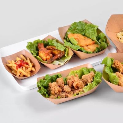 Greaseproof πρόχειρο φαγητό βαθμού τροφίμων που συσκευάζει τα μίας χρήσης εγγράφου δίσκων κύπελλα εγγράφου τροφίμων 7oz Kraft Eco φιλικά καφετιά